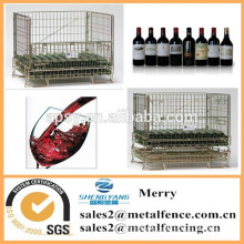 stainless steel collapsible metal wire mesh rolling container baket